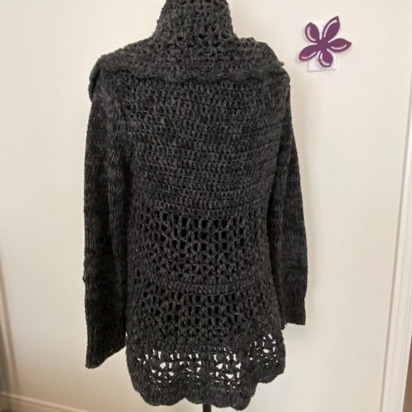 Charcoal Oversize Crochet Sweater - Picture 2 of 8